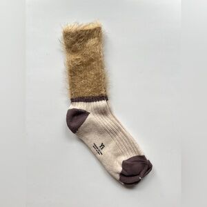 Yohji Yamamoto Fuzzy Brown and Cream Socks